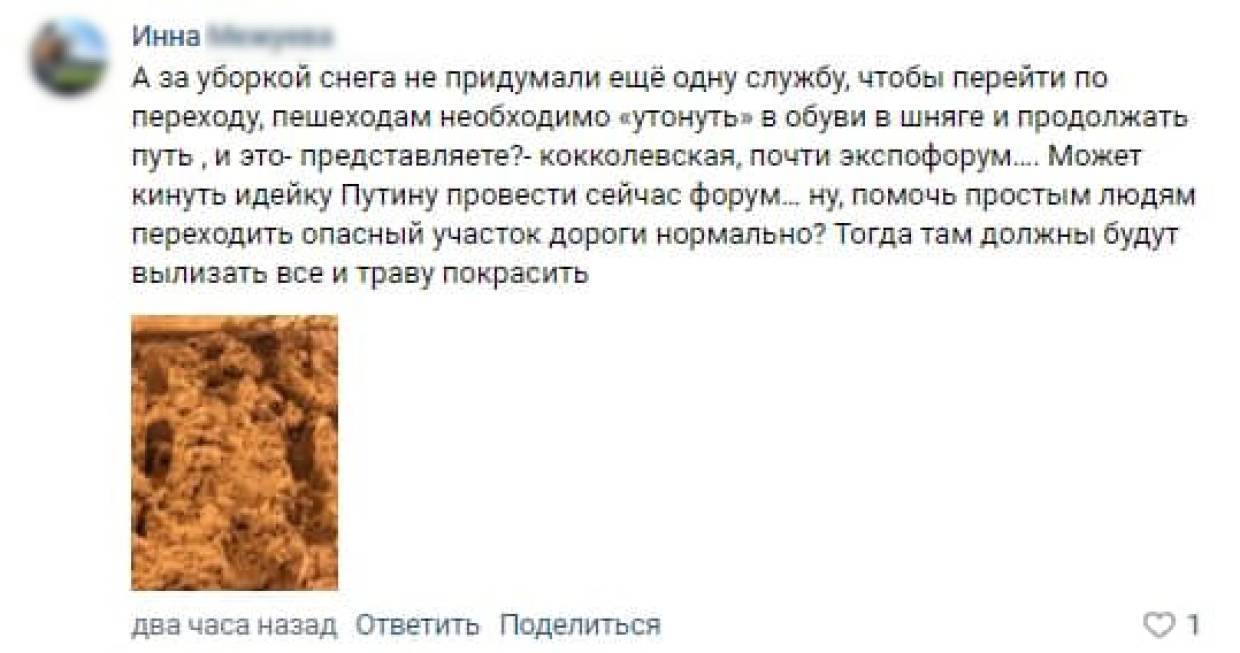 Жители Пушкинского района Санкт-Петербурга «утонули» в снегу, переходя через дорогу Общество