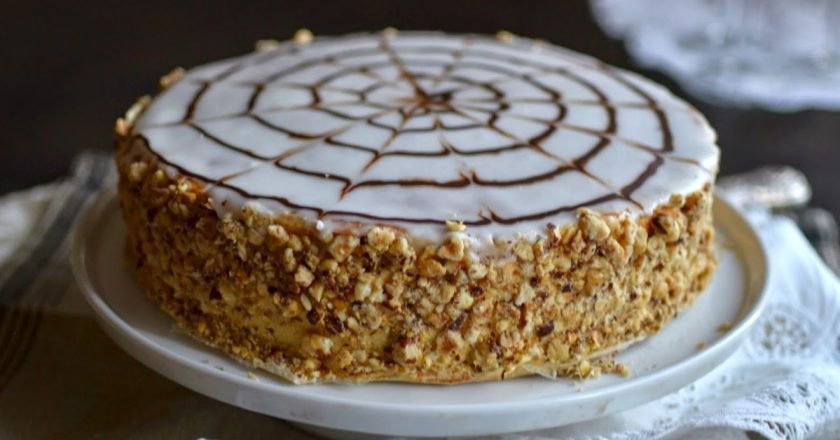 Торт «Кружевница» с хрустящими коржами без муки десерты,торты
