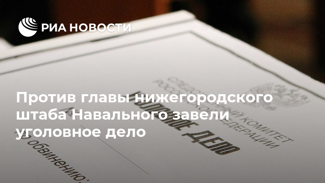 Против главы нижегородского штаба Навального завели уголовное дело Лента новостей