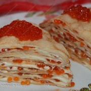Блинный тортик с икрой