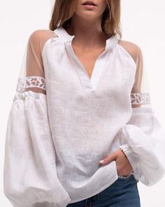 Блузы с оригинальными рукавами с кружевом: идеи для творчества Блузы с оригинальными рукавами с кружевом: идеи для творчества блузы,идеи,рукоделие,своими руками