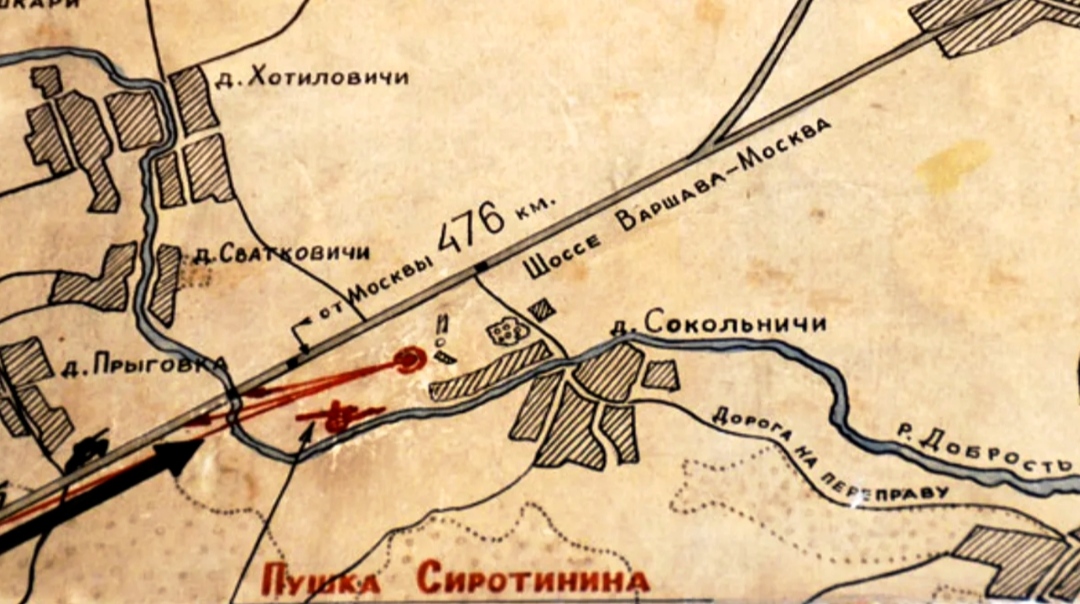 Карта местности, где произошел бой