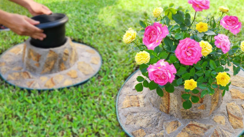 Идеальная огороженная мини-клумба для роз. Красота на участке за копейки
