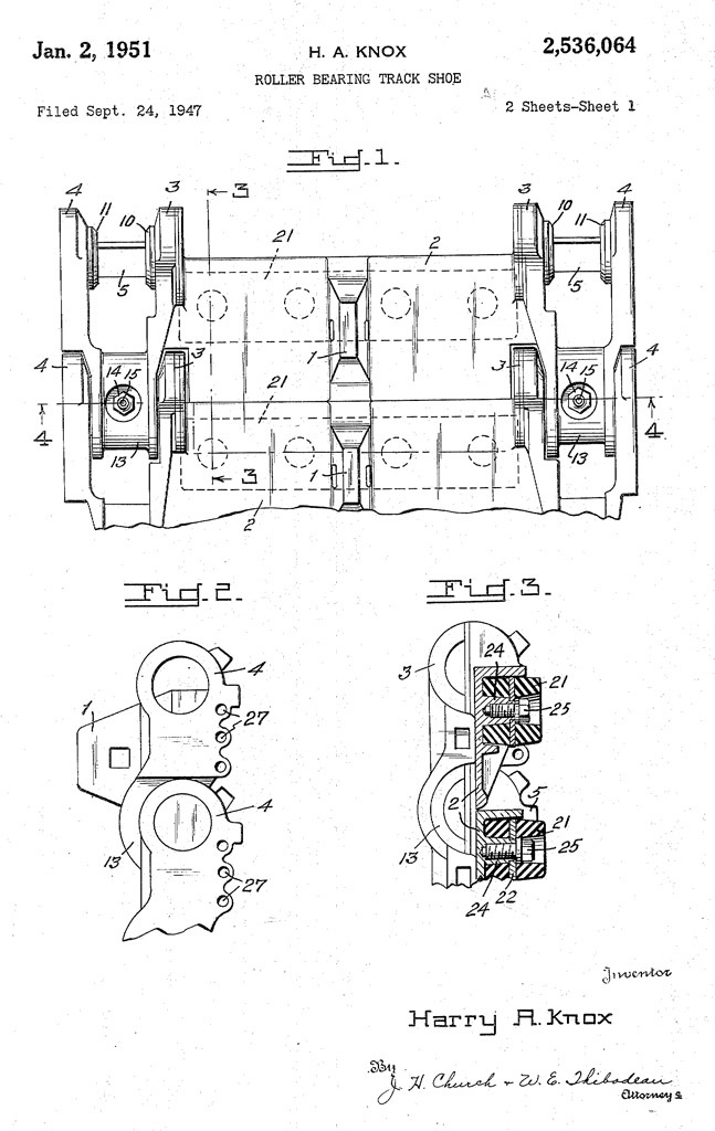 ​Самый поздний из известных патентов Гарри Нокса. Подобные траки долго использовались на американских танках - Серый кардинал американского танкостроения | Warspot.ru