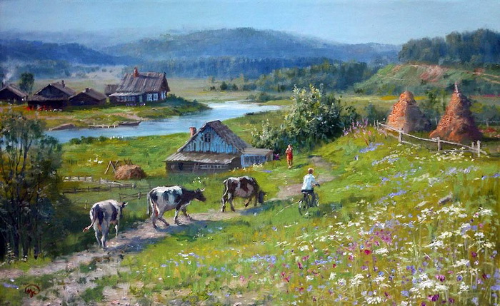 Идиллические пейзажи русской деревни