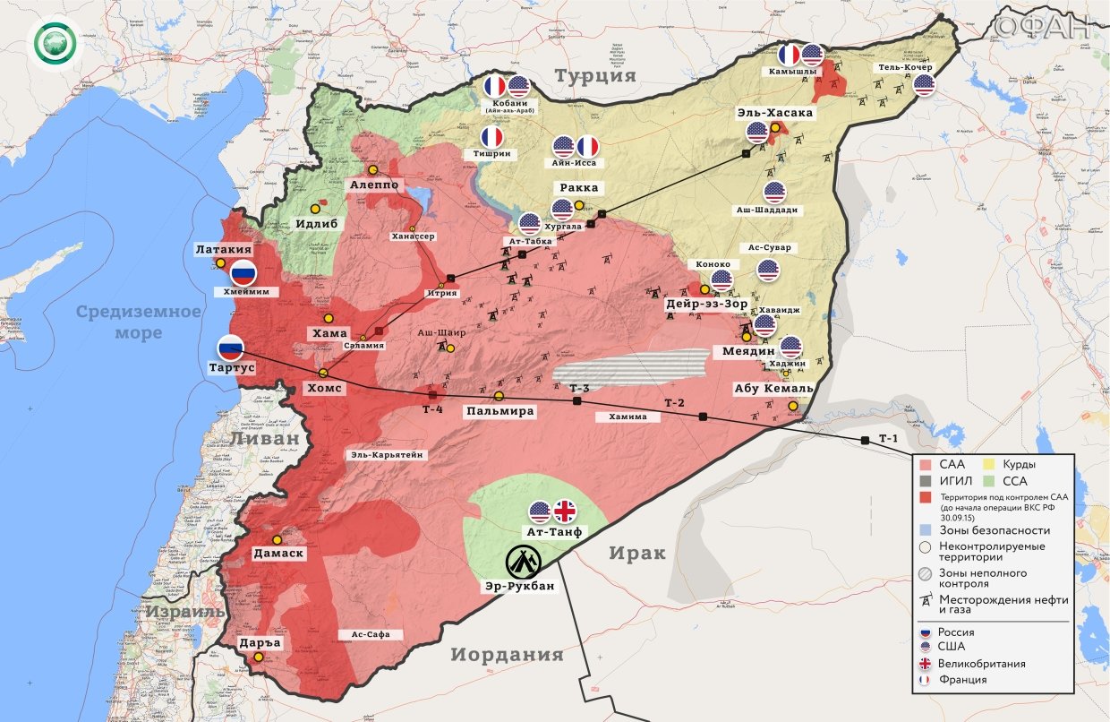 Боевые действия в сирии карта