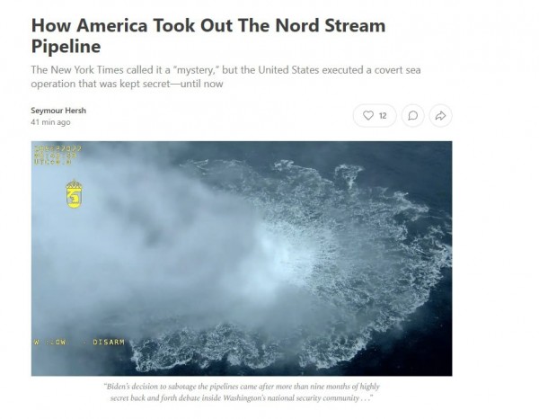Американский журналист подробно рассказал о том, как США и Норвегия атаковали «Северные потоки»