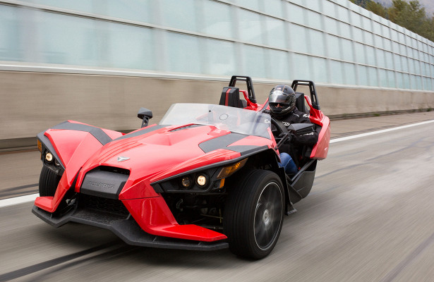 Тест трицикла Polaris Slingshot  автомобили,водители,дороги