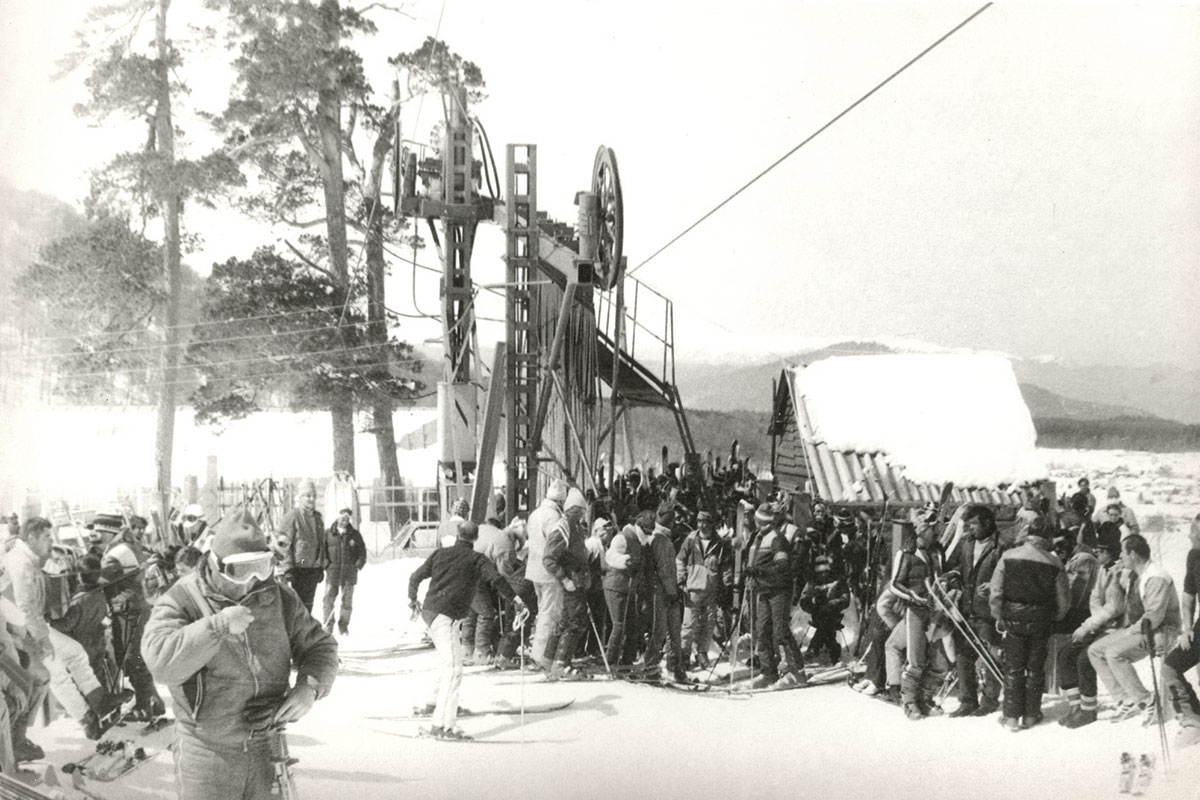 Нижняя станция подъёмника Татрапома на Кохте в Бакуриани. Первенство СССР по горным лыжам, 1987 год