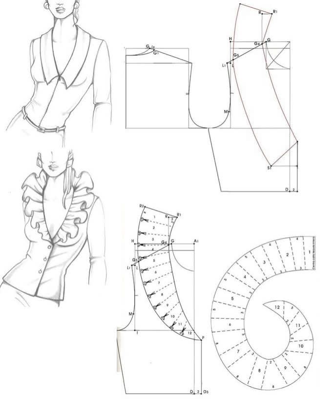Моделирование оригинального воротника вортник,женское хобби,рукоделие,своими руками,шитье