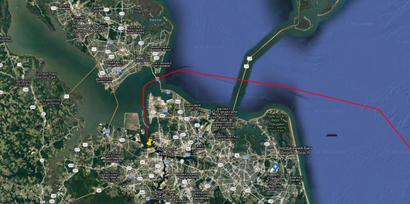 Военно-морская база Норфолк – проплывая мимо