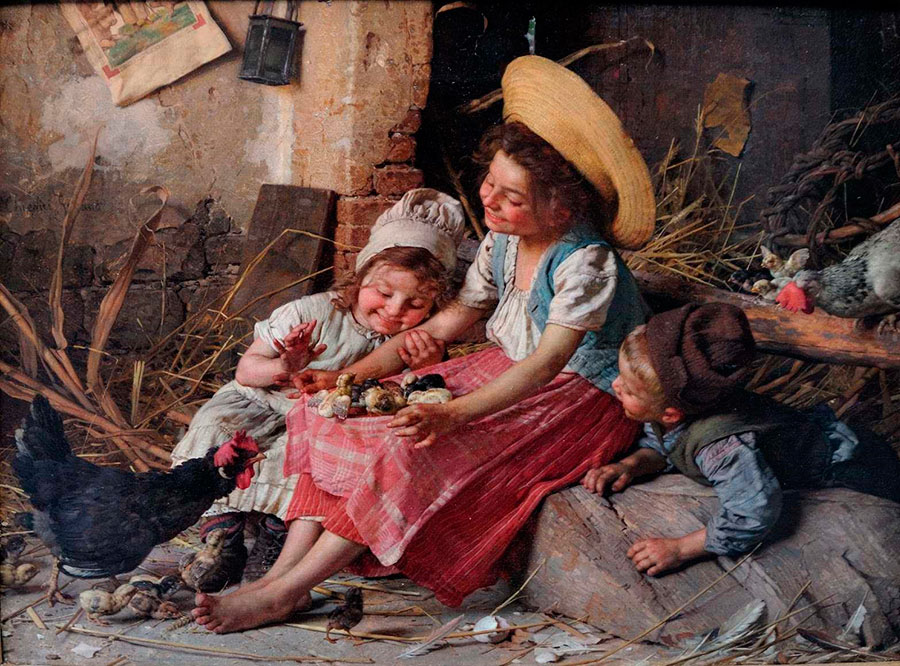 Гаэтано Чиерици (Gaetano Chierici), Дети и курица