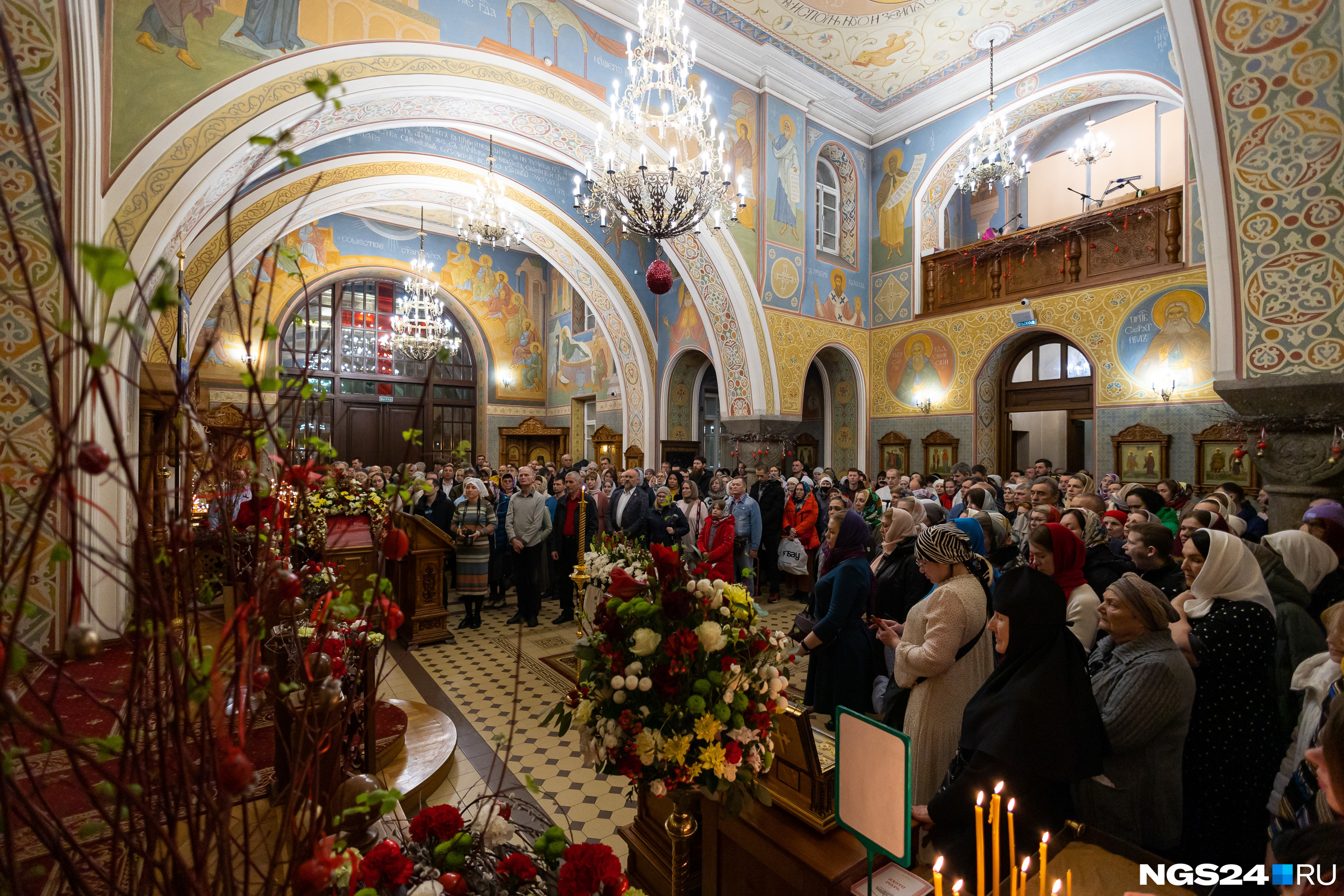 Кемерово Знаменский собор пасхальное богослужение