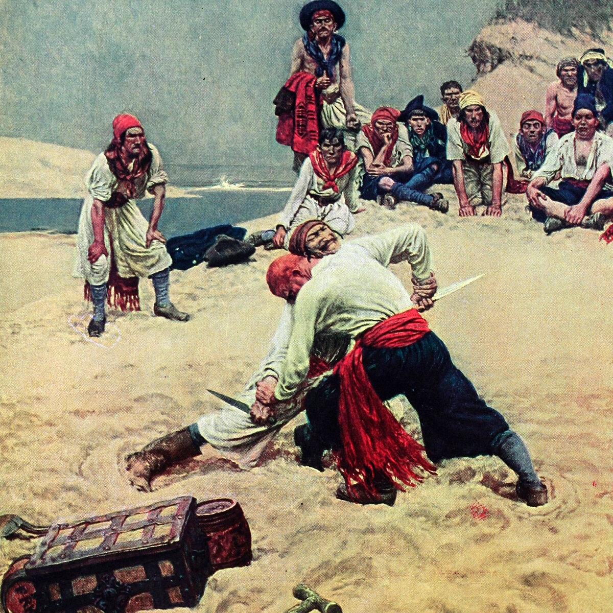 Делёжка. Иллюстрация из «Книги Пиратов» Говарда Пайла 