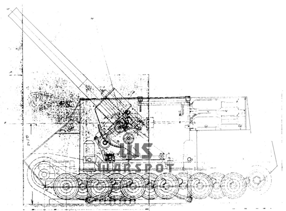 ​Проект самоходной мортиры 30,5 cm schwerer Granatenwerfer in Selbstfahrlafette, начало 1945 года - Сверчок-переросток | Warspot.ru