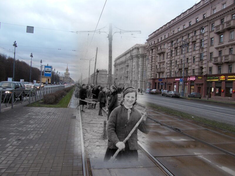 Ленинград 1944-2009 Московский проспект. Город освобожден от блокады блокада, ленинград, победа