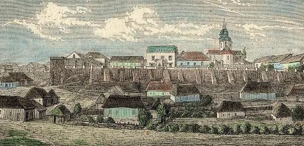 Общий вид Шаргорода на старинной польской открытке (фрагмент).