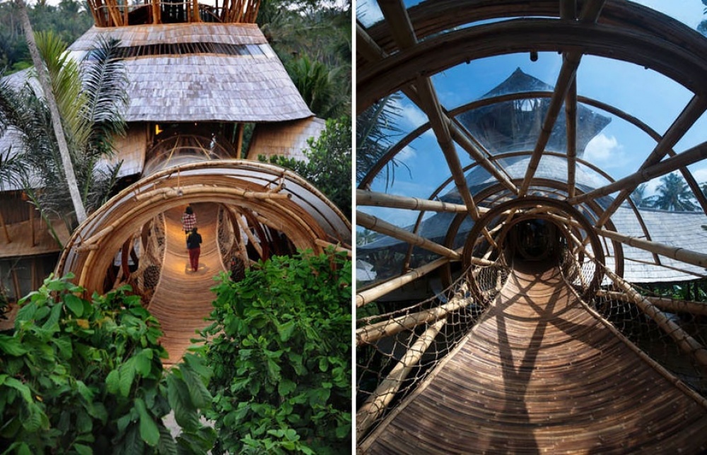 Девушка бросила работу, уехала на Бали и построила там роскошный дом из бамбука
