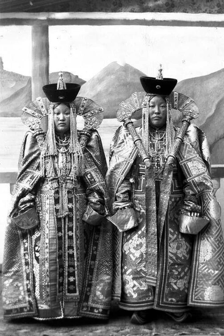 Благородные монгольские девицы, 1900–е годы, Монголия историческое фото, история