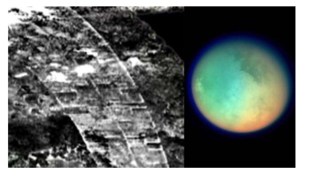 Несколько раз в интернете попадались публикации про открытый НАСА на спутнике Сатурна, Титане, лабиринт Гиназа, который уфологи окрестили древним вымершим городом титановцев.-6