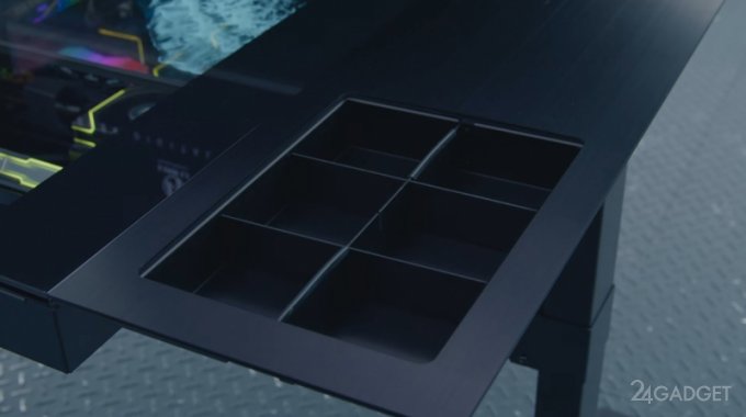 В Китае разработали компьютерный стол со встроенным ПК и прозрачным экраном стороне, стола, 120мм, установку, также, встроенный, различных, кнопки, толщиной, стеклом, левой, радиатор, Также, правой, вентиляторов, типоразмеров, поддерживает, заявляет, поддержку, видеокарт