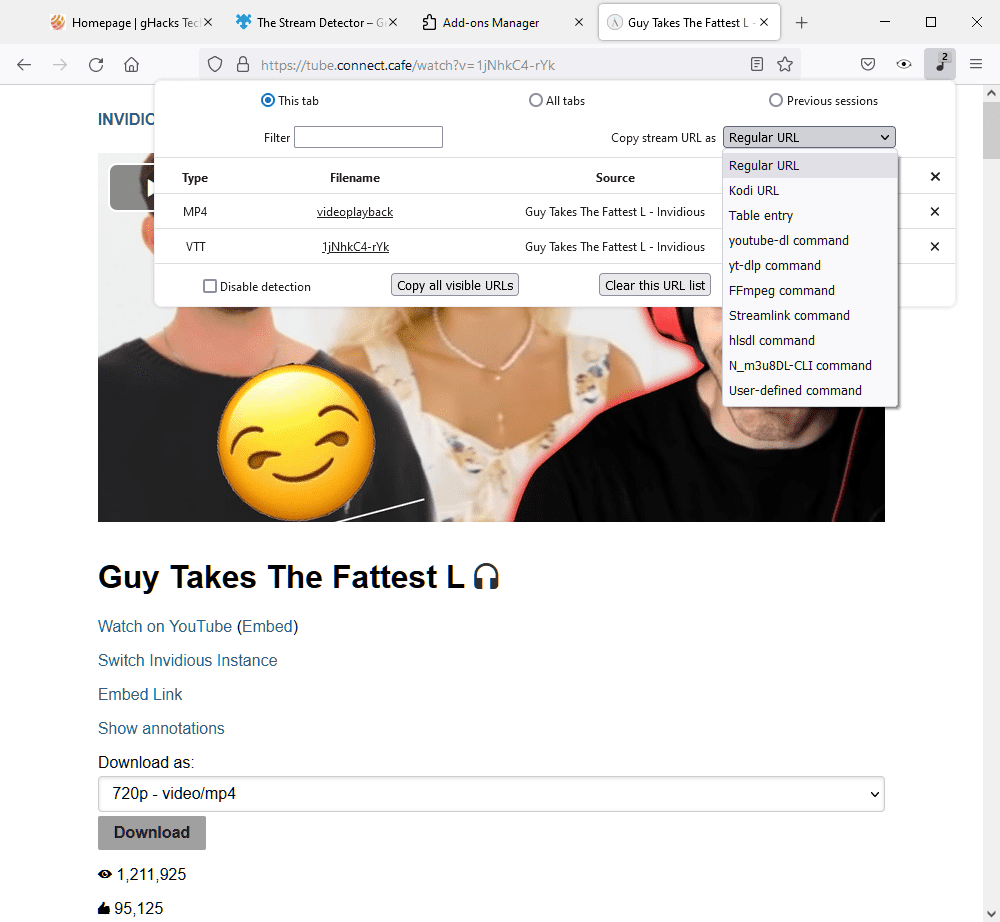 stream detector copy