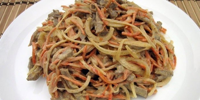 Салат из печени с овощами «Мао Цзэдун» Салат из печени с овощами «Мао Цзэдун» кулинария,салаты