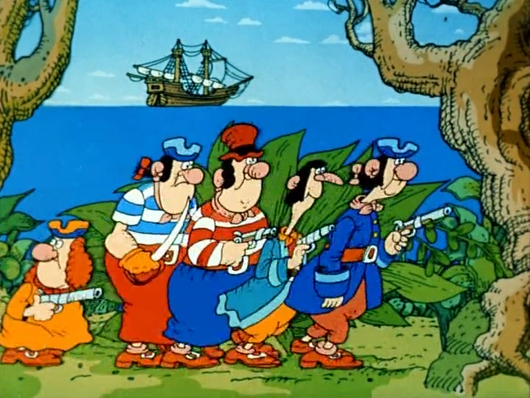 Кадр из мультфильма "Остров сокровищ" (1988).