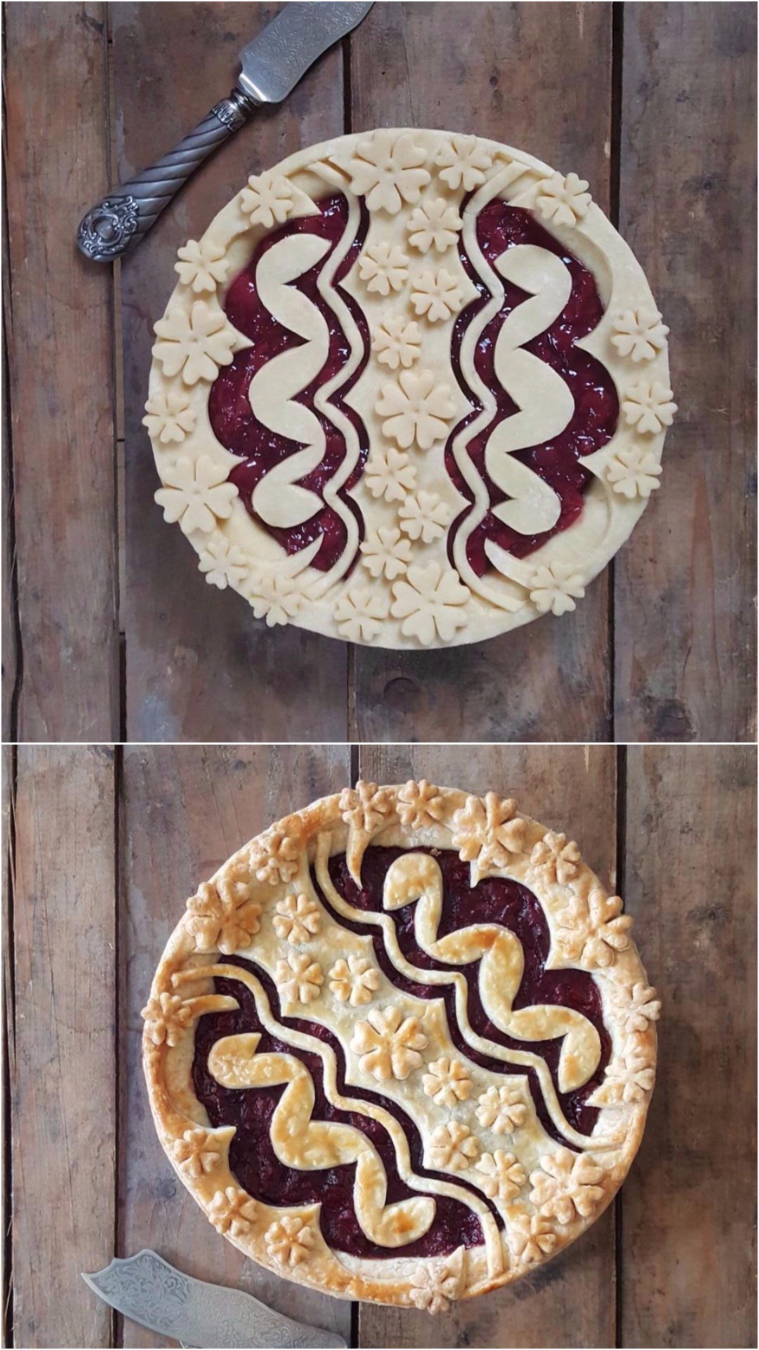 Замысловатые пироги, пироги до  после выпекания, Карин Пфайф Бошек, Karin Pfeiff Boschek