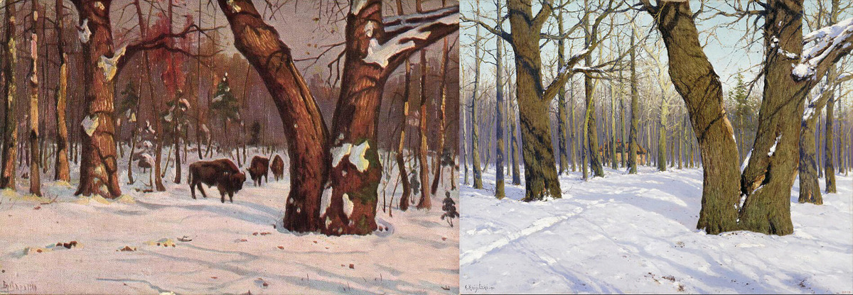 Слева картина Бровара, справа — Крыжицкого