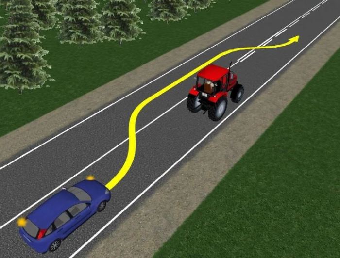 Можно ли совершать обгон тихоходного транспорта через сплошную линию авто и мото,автоновости,гибдд,пдд,Россия
