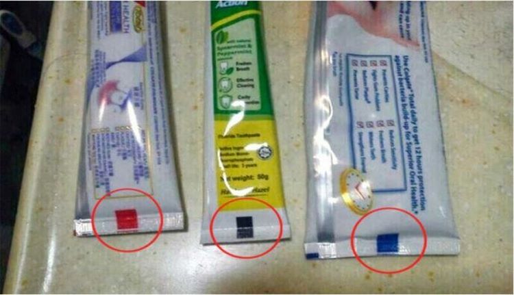 Обращайте внимание на цвет квадратика на тюбике зубной пасты при покупке домашний очаг...