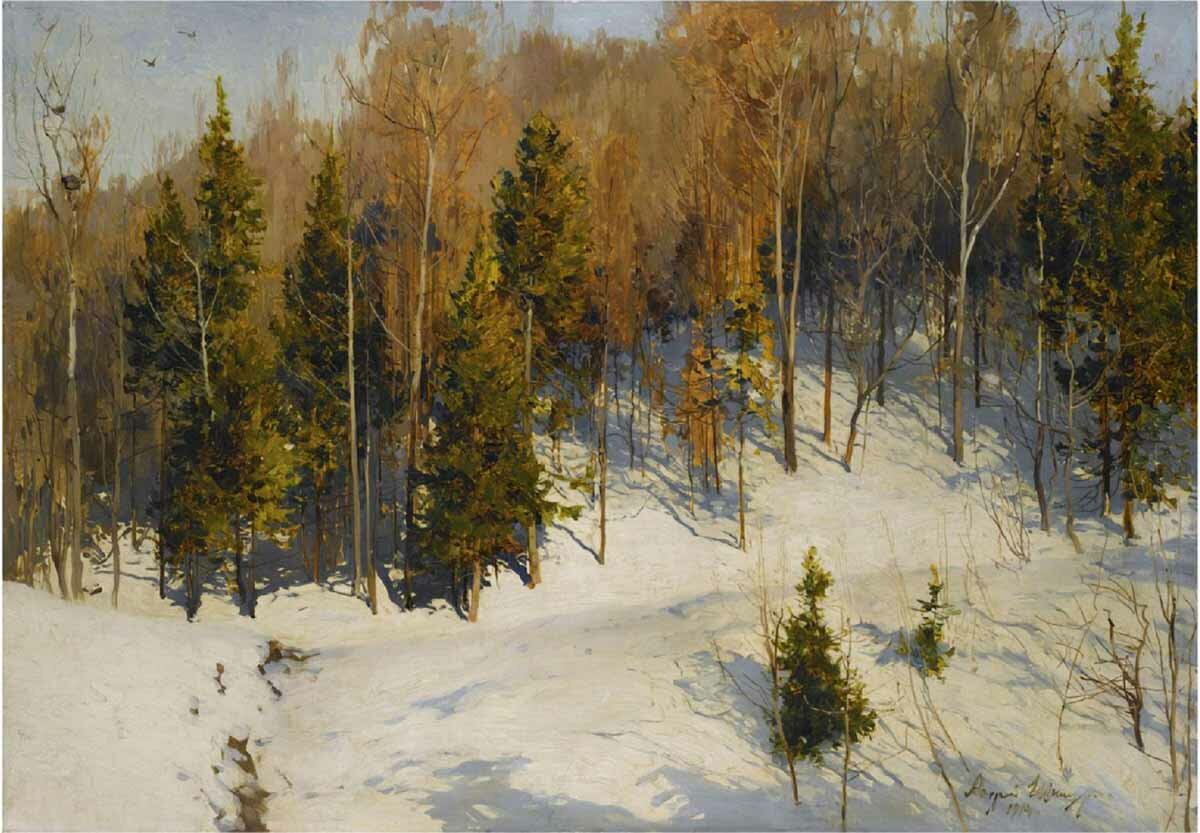 Андрей Шильдер. Зимнее солнце. 1914
 
