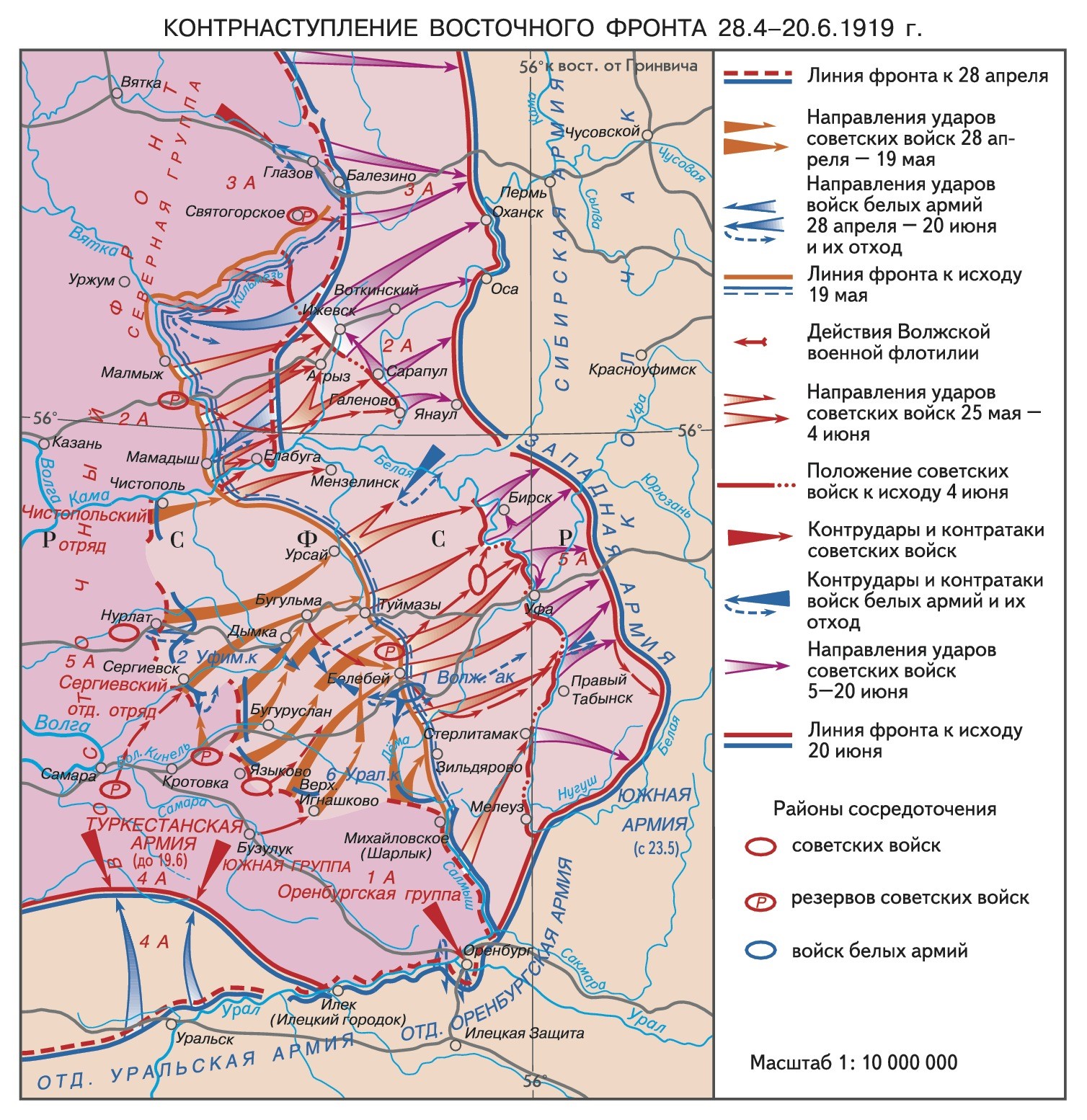 Гражданская война 1919 карта