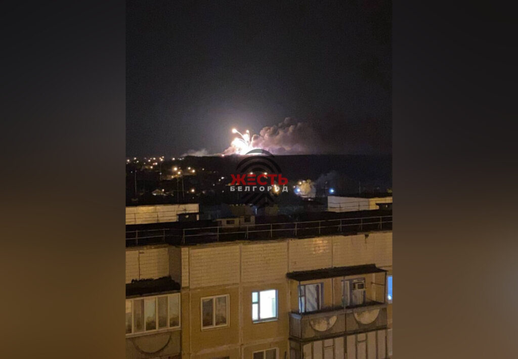Под Белгородом сняли на видео мощные взрывы