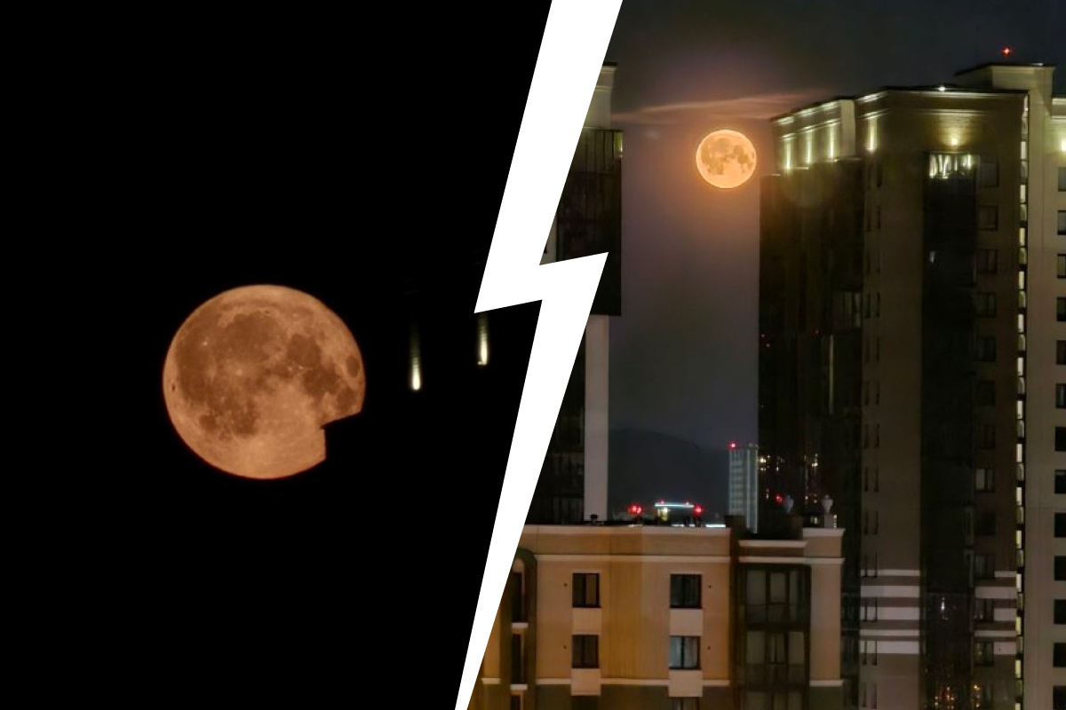 Над Красноярском заметили огромную Луну — фото
