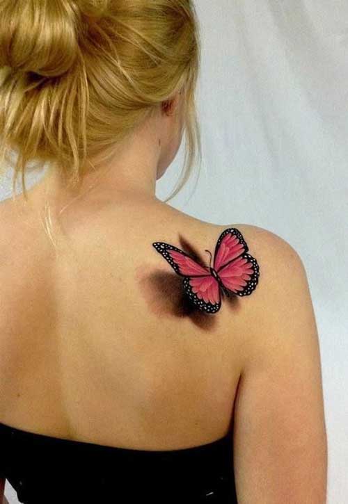 Бабочка объемная на плече