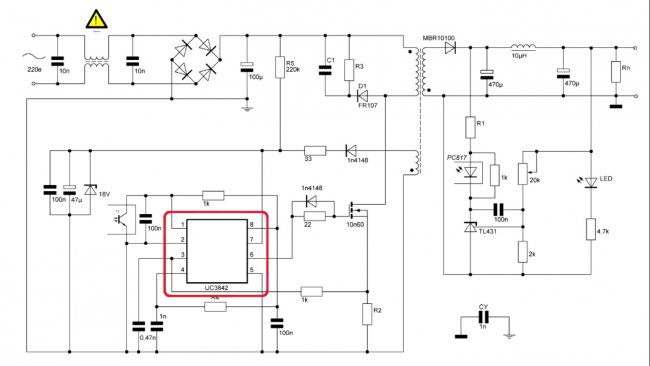 Обратноходовой блок питания на UC3842 технологии,электроника