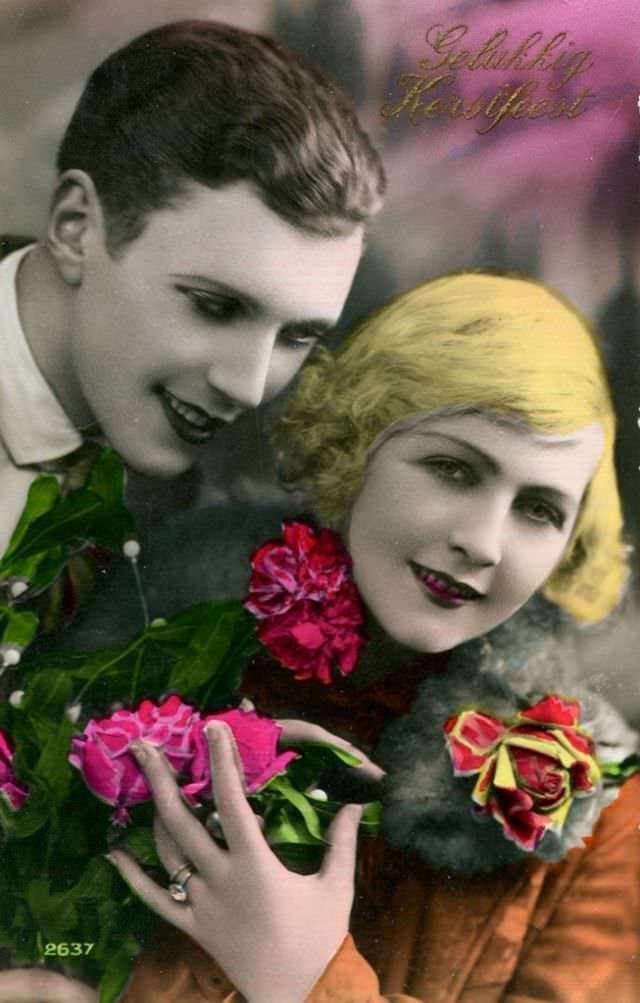 Как мужчины выражали любовь в начале 20-го века Любовь, люди, милота, открытки, отношение, ретро