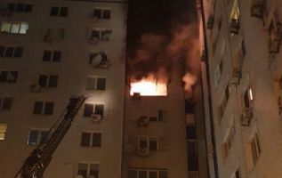 Пожар в Киевской многоэтажке, есть пострадавший
