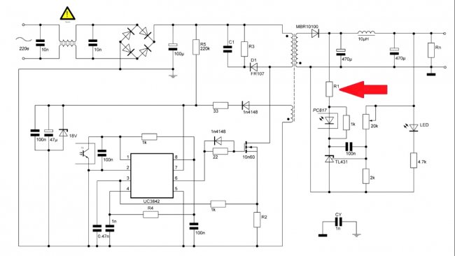 Обратноходовой блок питания на UC3842 технологии,электроника