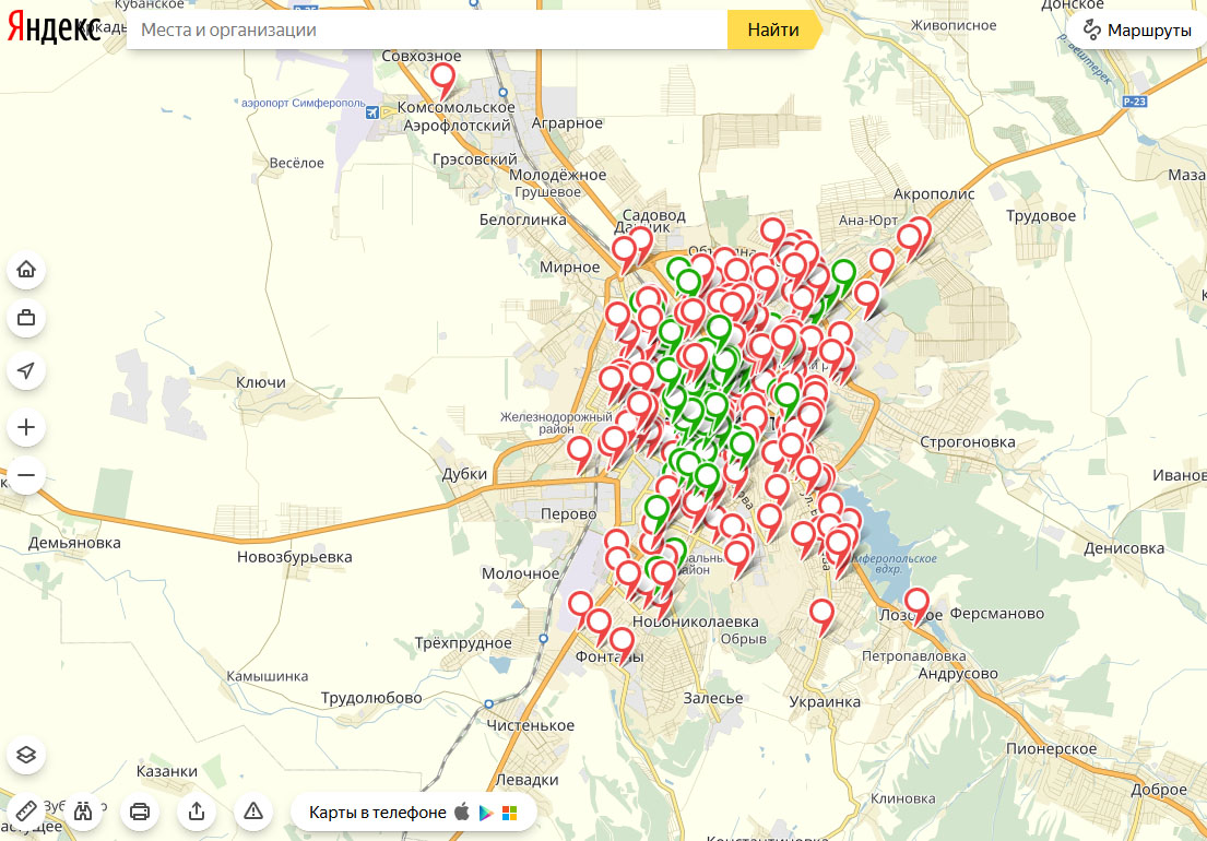 Симферополь интерактивная карта