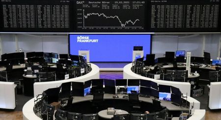 The German share price index DAX graph is pictured at the stock exchange in Frankfurt, Germany, March 19, 2021. REUTERS/Staff