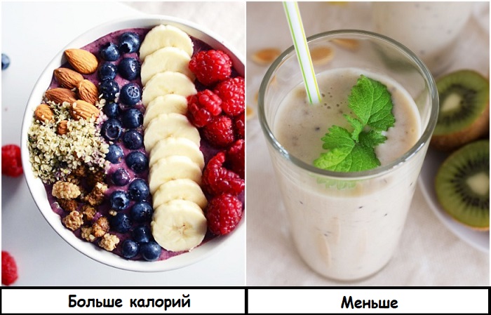 Смузи-боул лучше заменить на обычный смузи на кефире