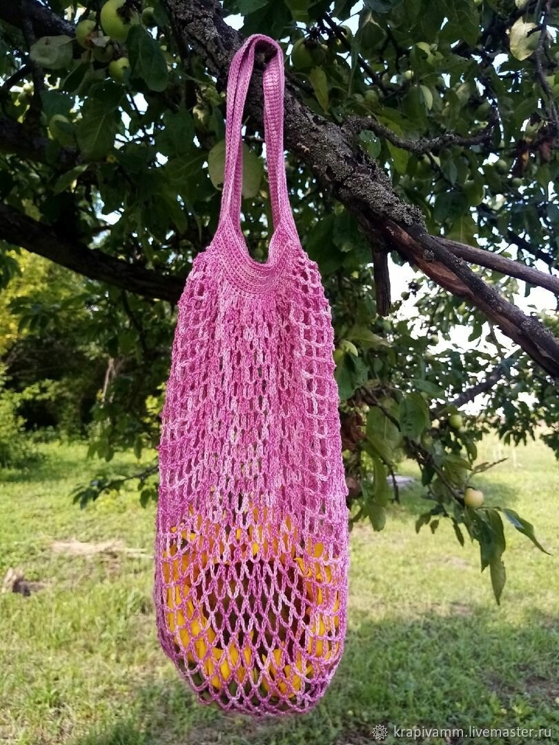 Сумки в филейной технике - стильная альтернатива классическим авоськам вязание,сумки