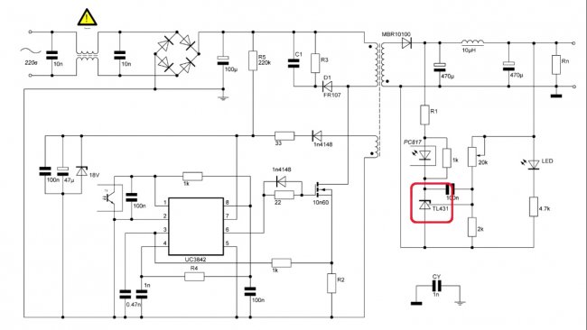 Обратноходовой блок питания на UC3842 технологии,электроника