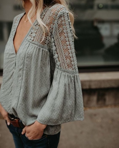 Блузы с оригинальными рукавами с кружевом: идеи для творчества Блузы с оригинальными рукавами с кружевом: идеи для творчества блузы,идеи,рукоделие,своими руками