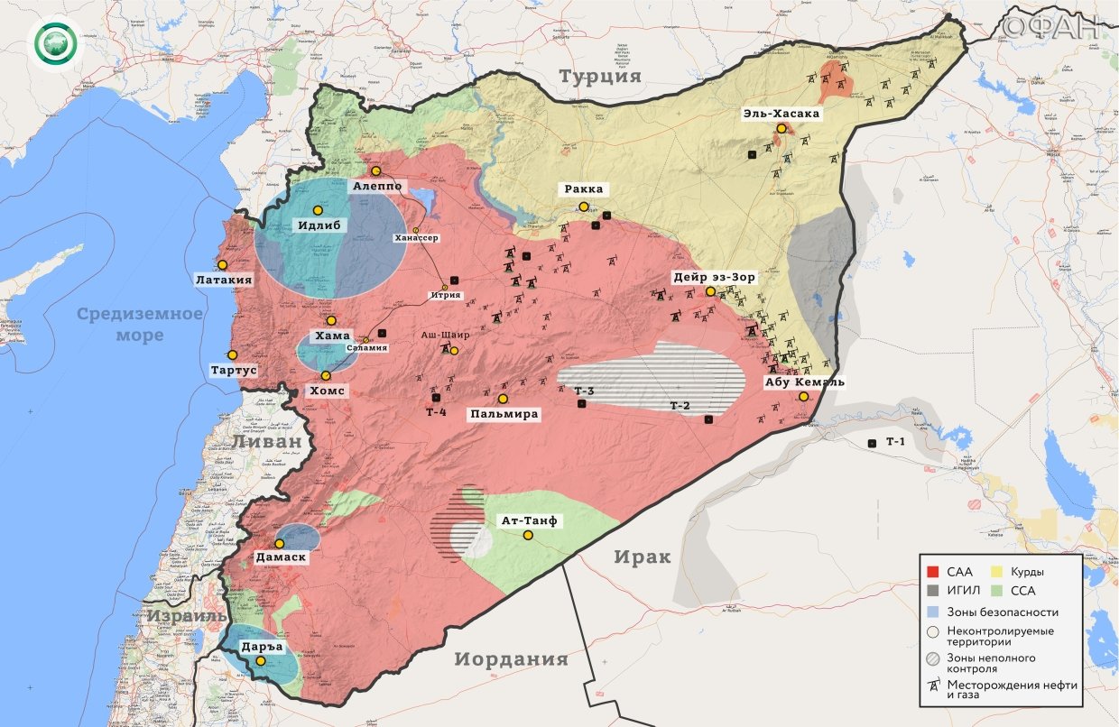 Сирия сейчас карта боевых действий