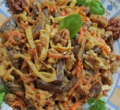 Салат из печени с овощами «Мао Цзэдун»