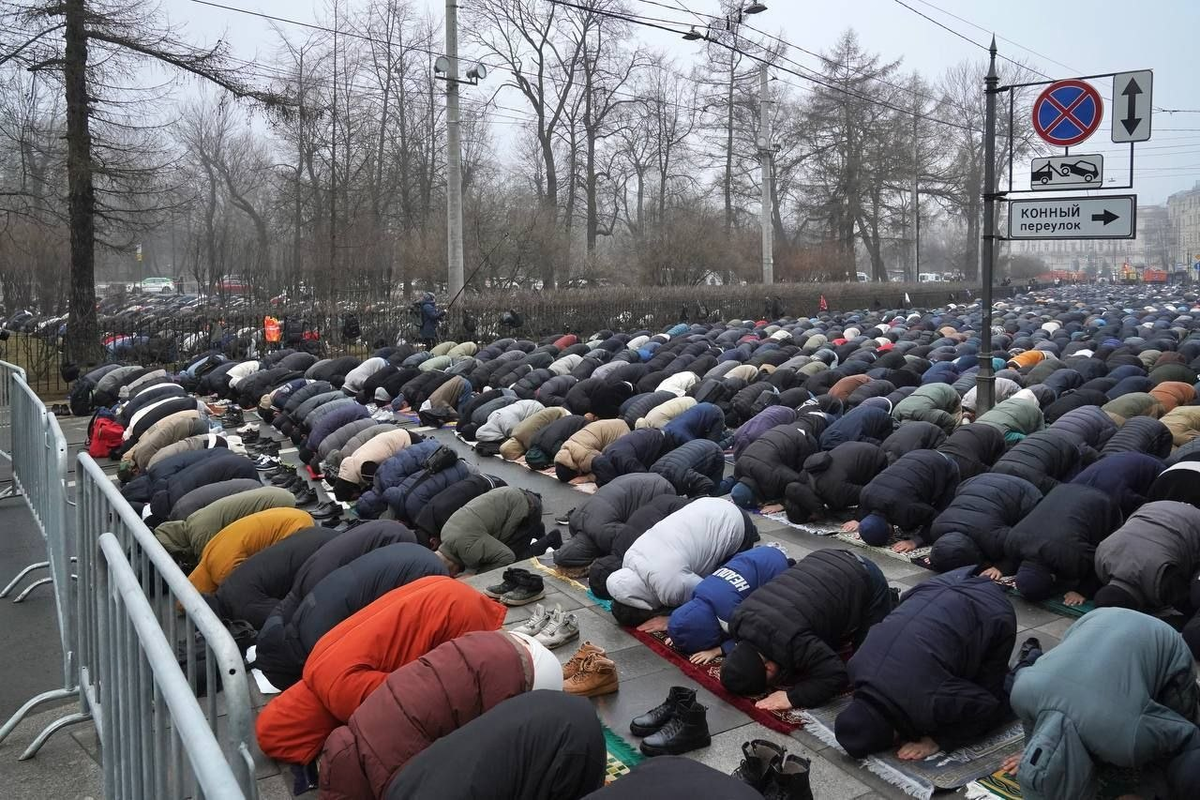 Утренний кофе с видом на море людей: неожиданная картина в центре Петербурга